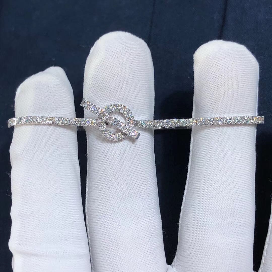 Браслет Hermes d’Ancre Diamond Finesse белое золото, бриллианты
