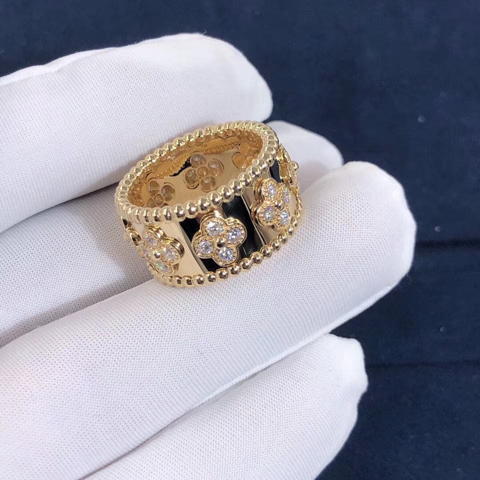 Кольцо Van Cleef & Arpels Perlée Clovers бриллианты, желтое золото 5