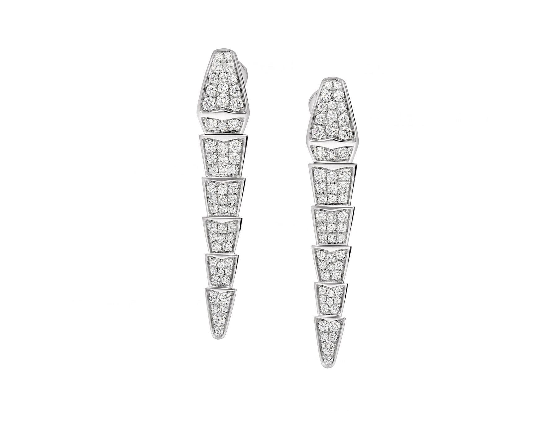 Серьги Bvlgari Serpenti Viper, белое золото