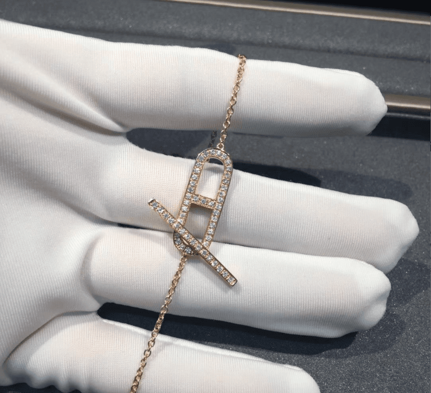 Браслет Hermes Paris Ever Chaine D’ancre розовое золото, бриллианты