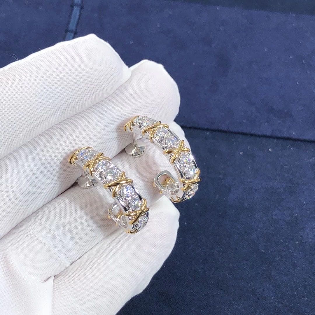 Серьги Tiffany & Co. Jean Schlumberger Twenty Stone бриллианты, платина, желтое золото 2