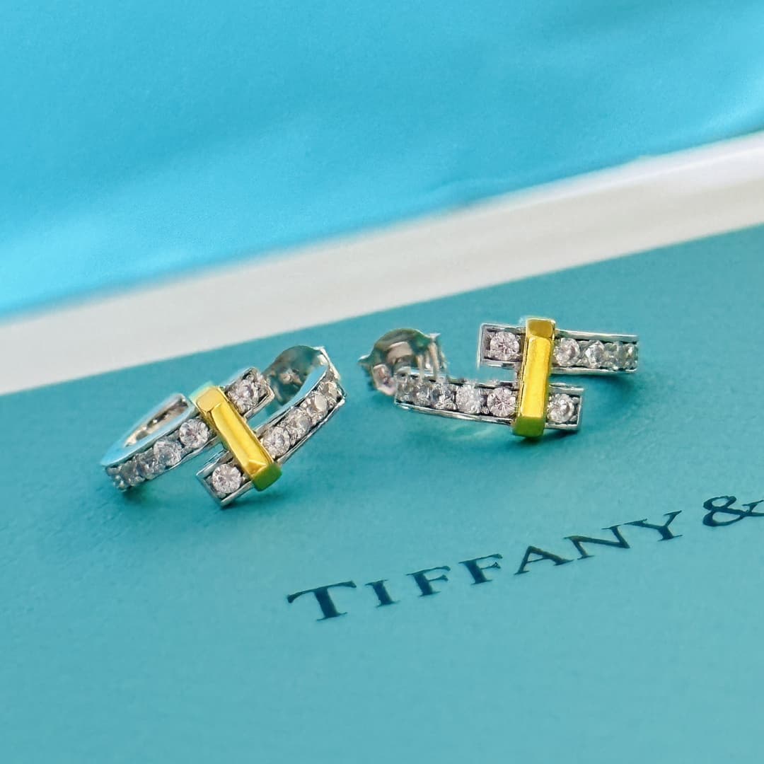 Серьги-кольца Tiffany с бриллиантами