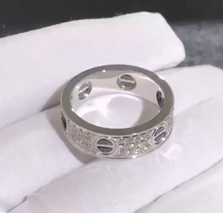 Кольцо Cartier Love белое золото, бриллианты 2