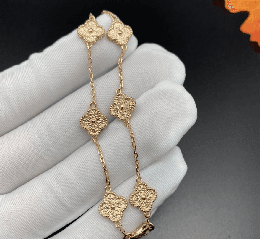 Браслет Van Cleef & Arpels Sweet Alhambra 6 мотивов розовое золото 3