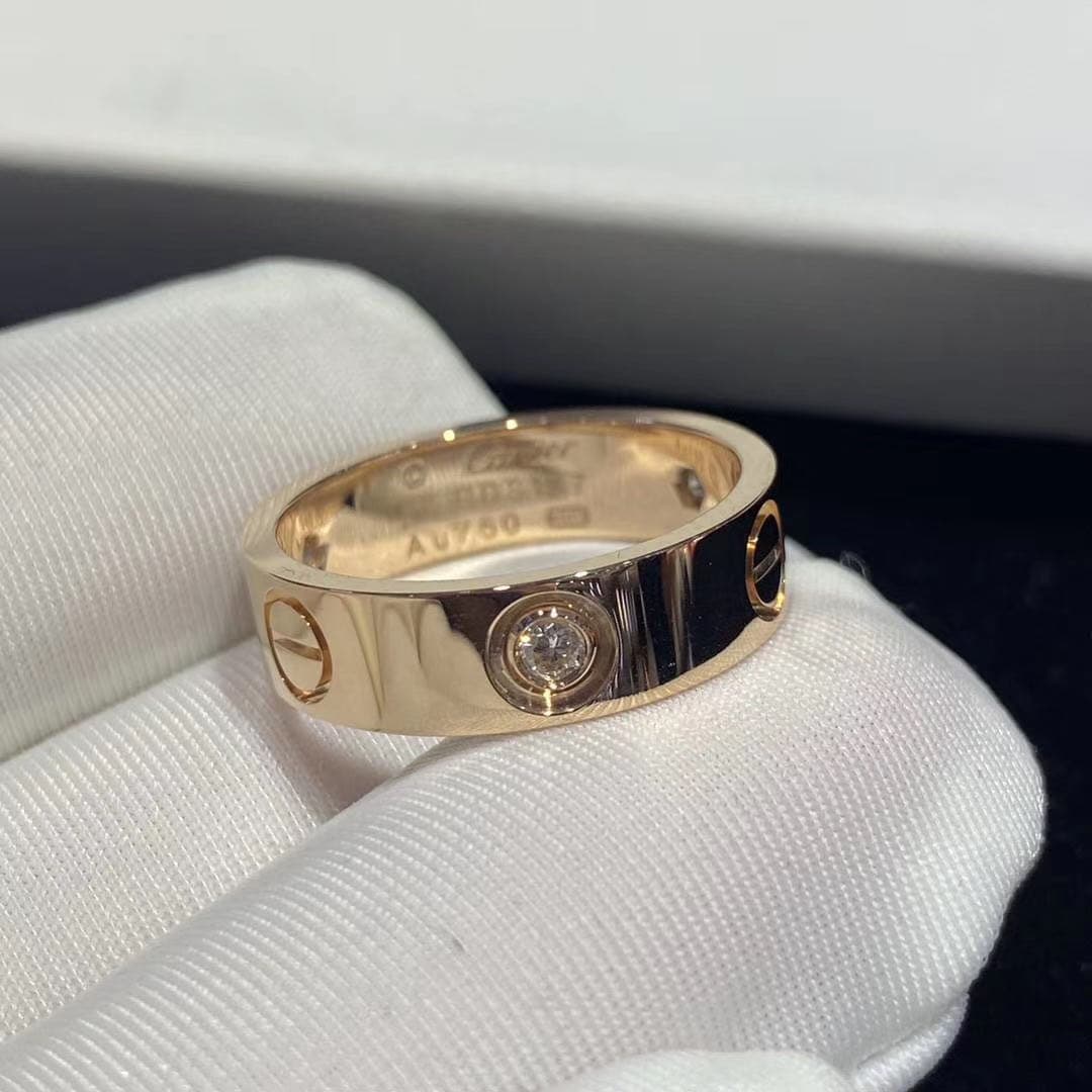Кольцо Cartier Love 3 бриллианта, желтое золото 2