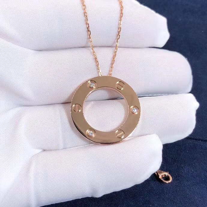 Подвеска Cartier Love 3 бриллианта, розовое золото 2