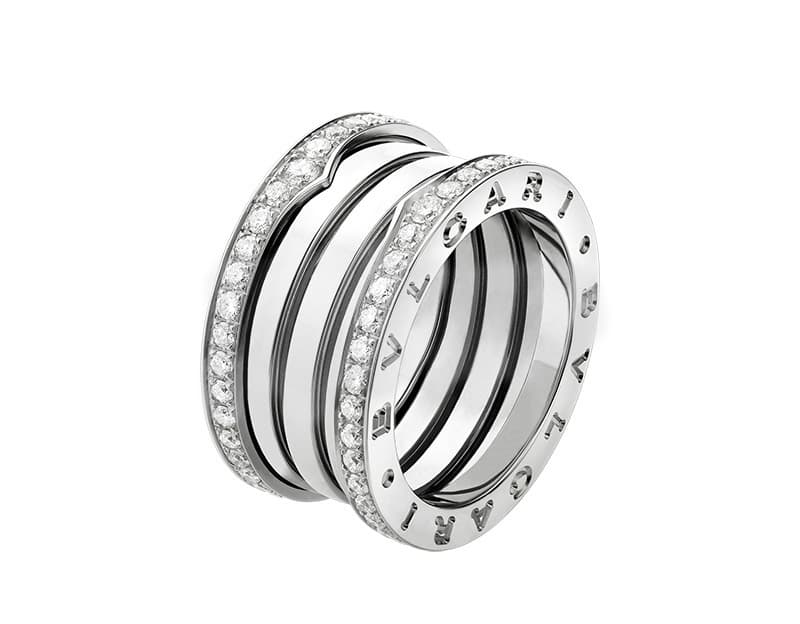 Кольцо Bvlgari B.zero1 Rock, белое золото 1