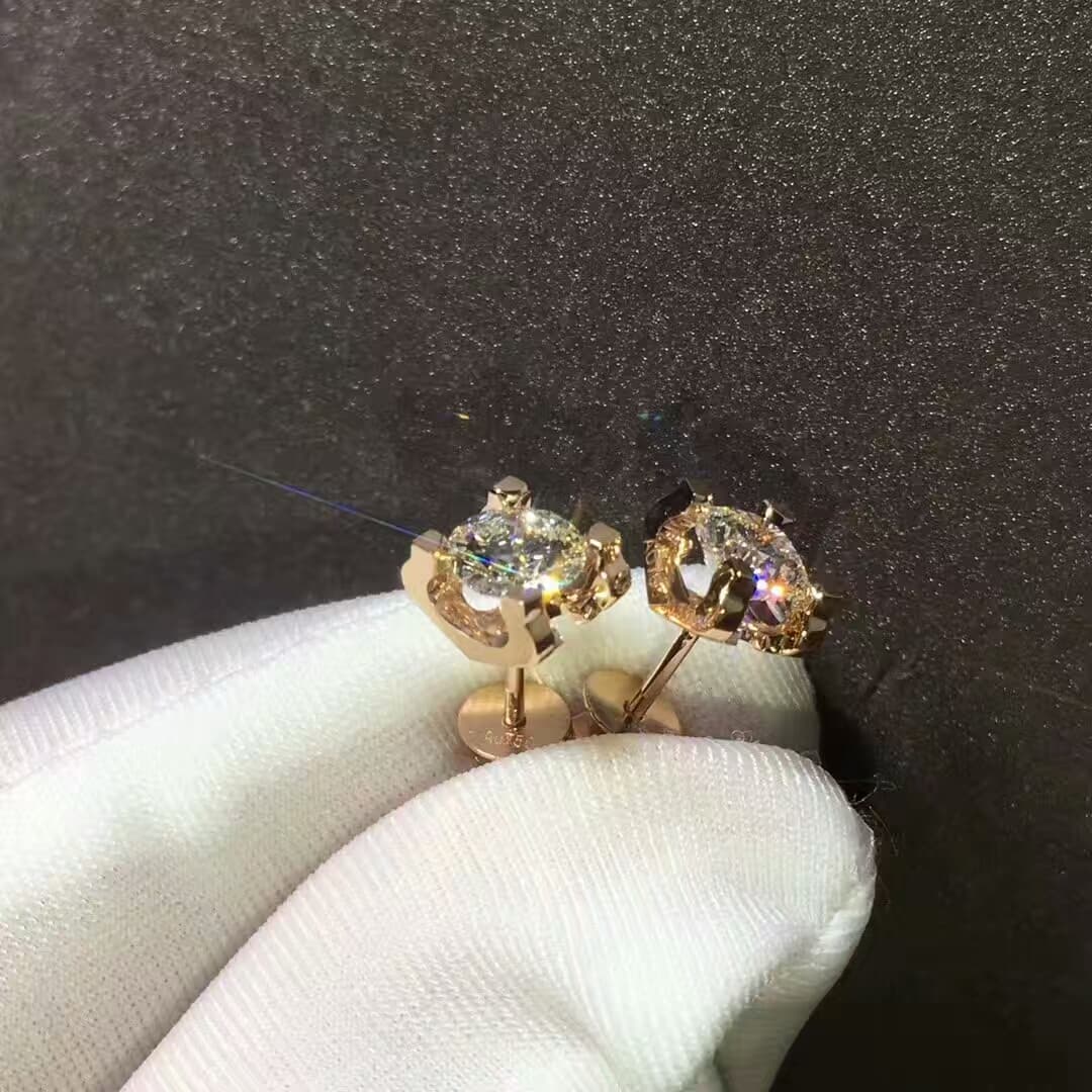 Серьги C DE Cartier из розового золота, 1,09ct 1