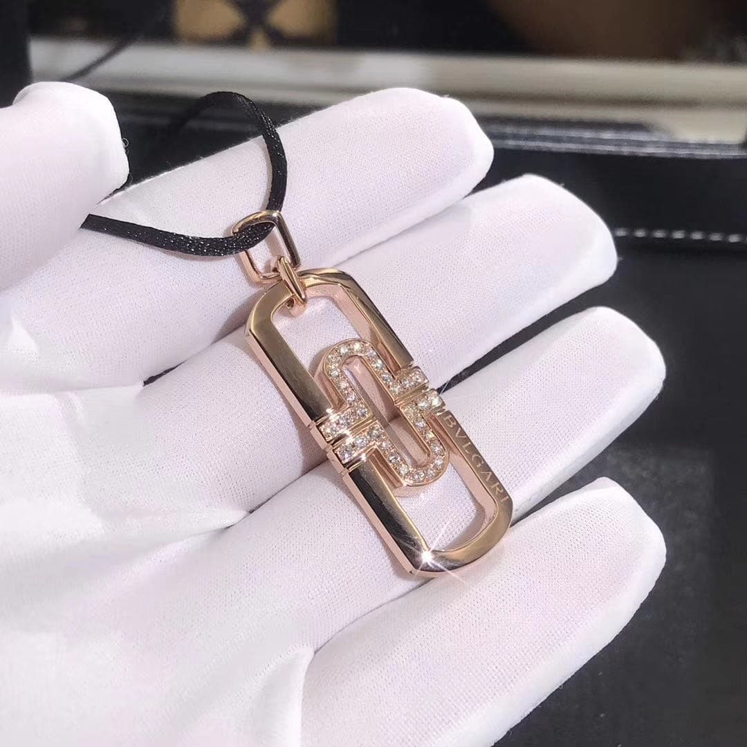 Подвеска Bulgari Parentesi бриллианты, розовое золото 5