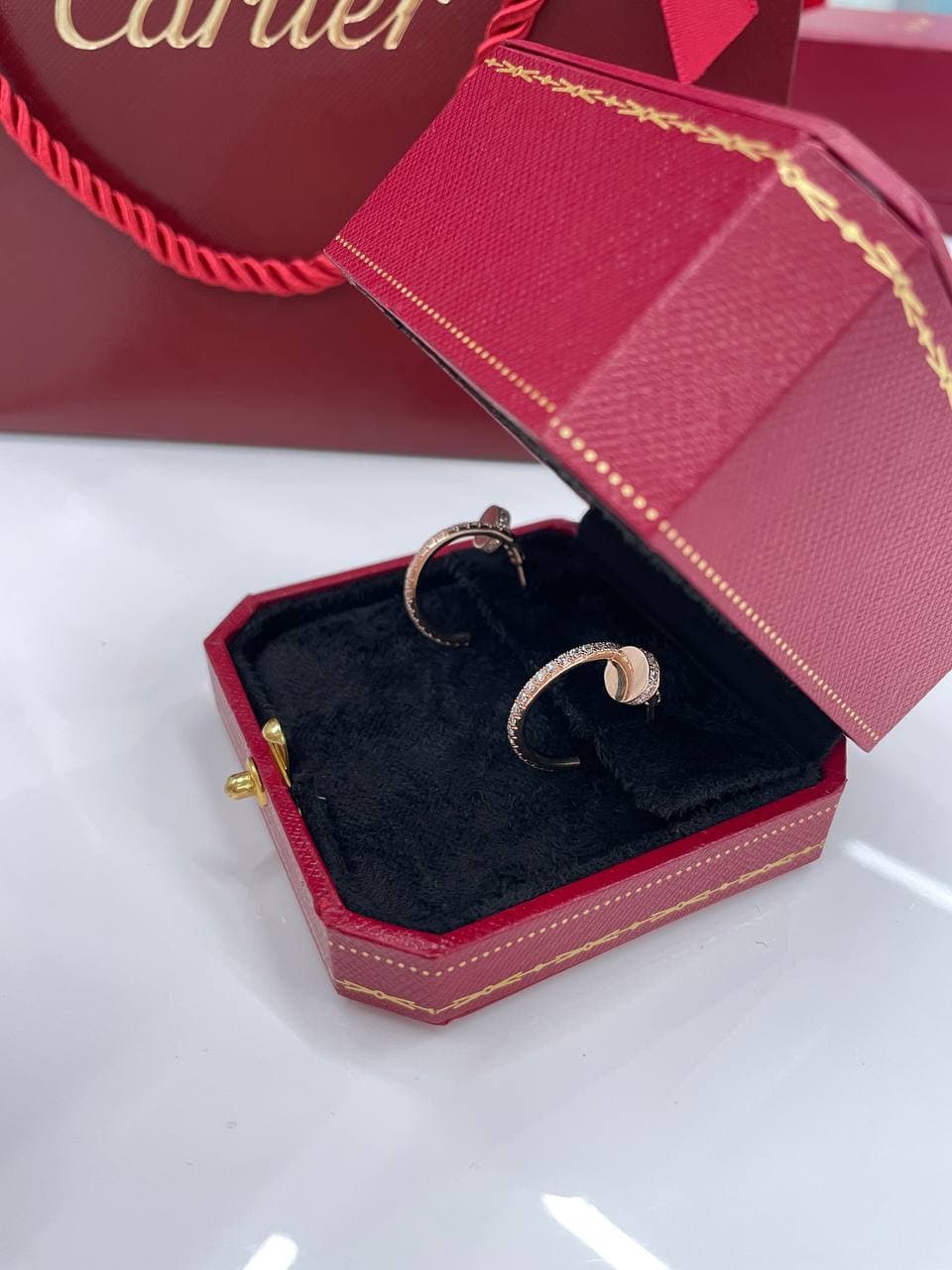 Серьги Cartier Juste un Clou розовое золото, бриллианты 7