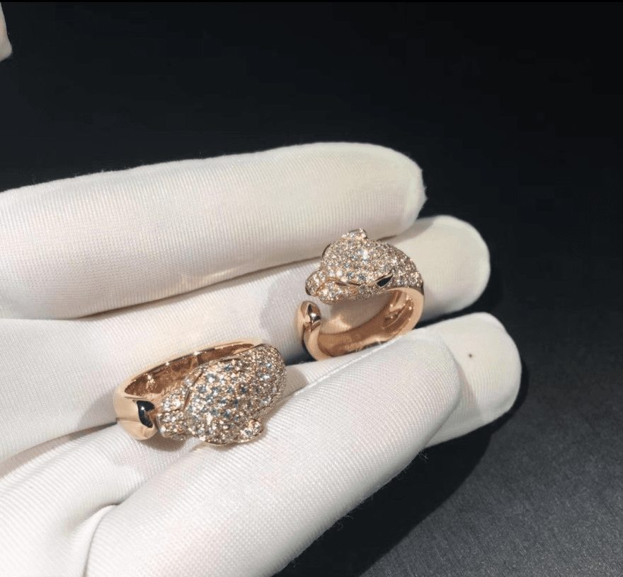 Кольцо Panthere de Cartier бриллианты, розовое золото 7