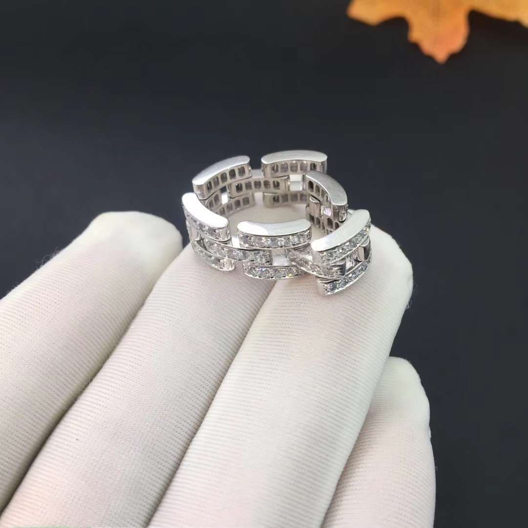 Трехрядное золотое кольцо Cartier, 1,37ct 3