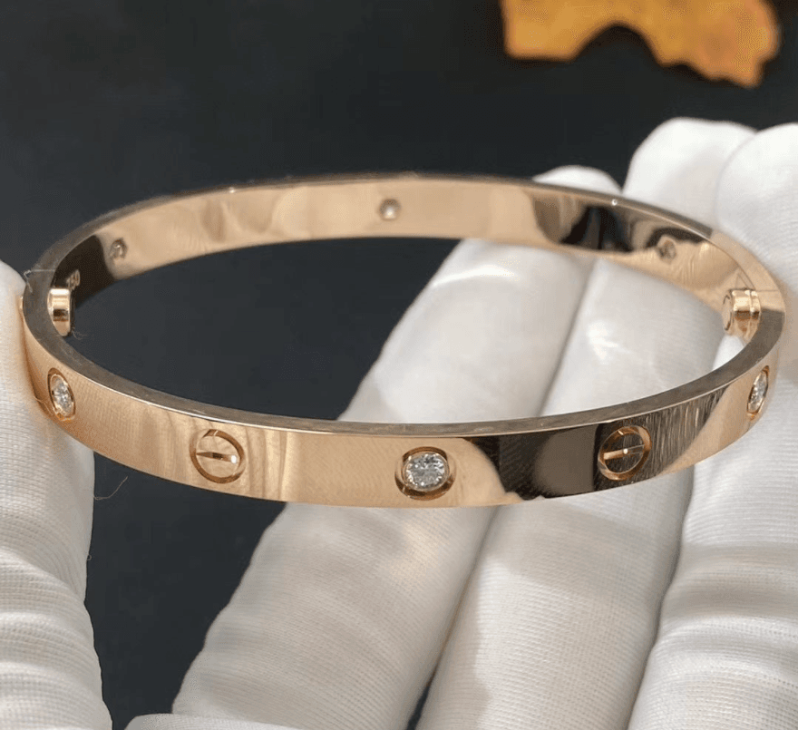 Браслет Cartier Love 6 бриллиантов, желтое золото 2