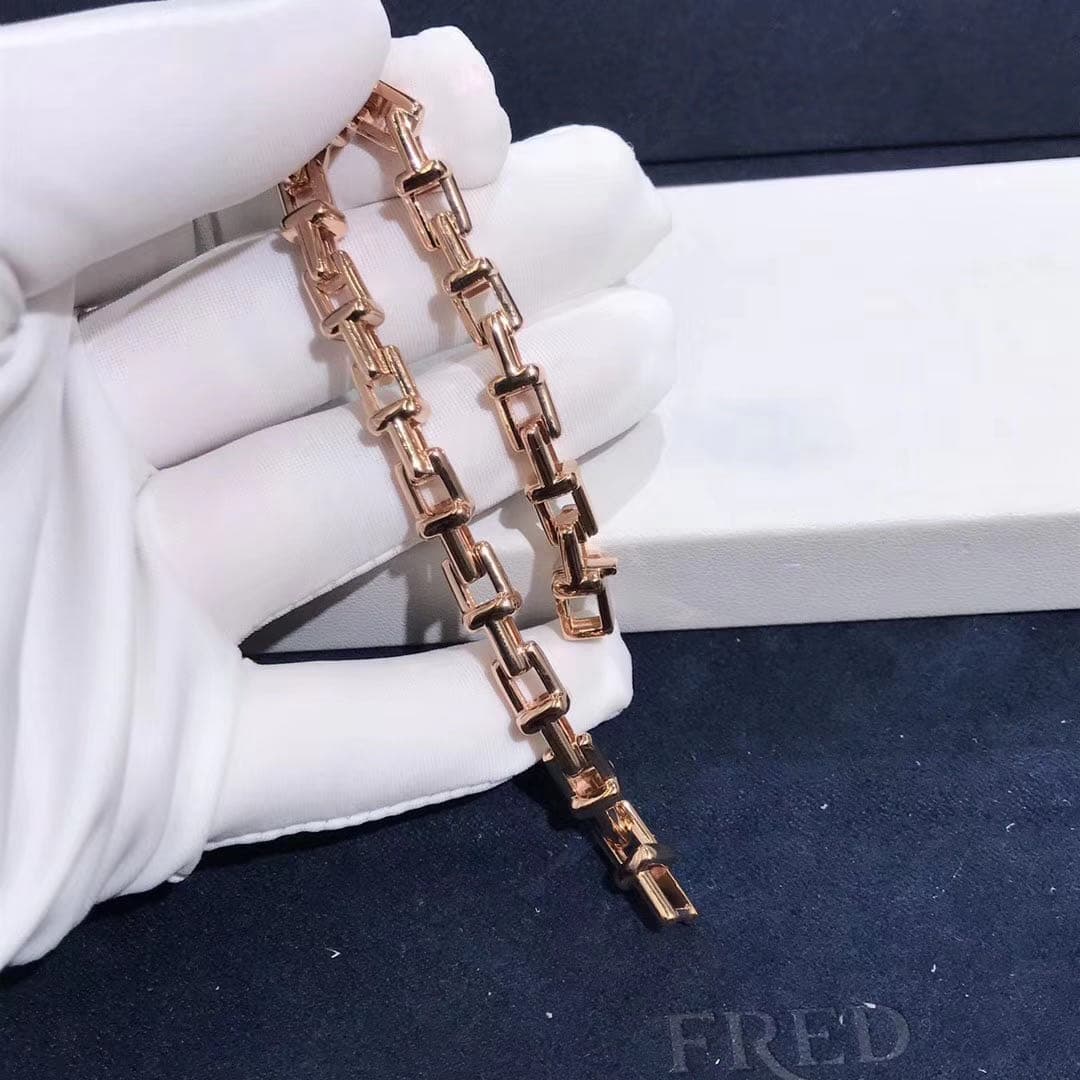 Браслет Tiffany с Т-образной цепочкой розовое золото 4
