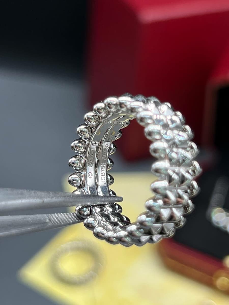 Кольцо Clash de Cartier, два ряда, белое золото 2