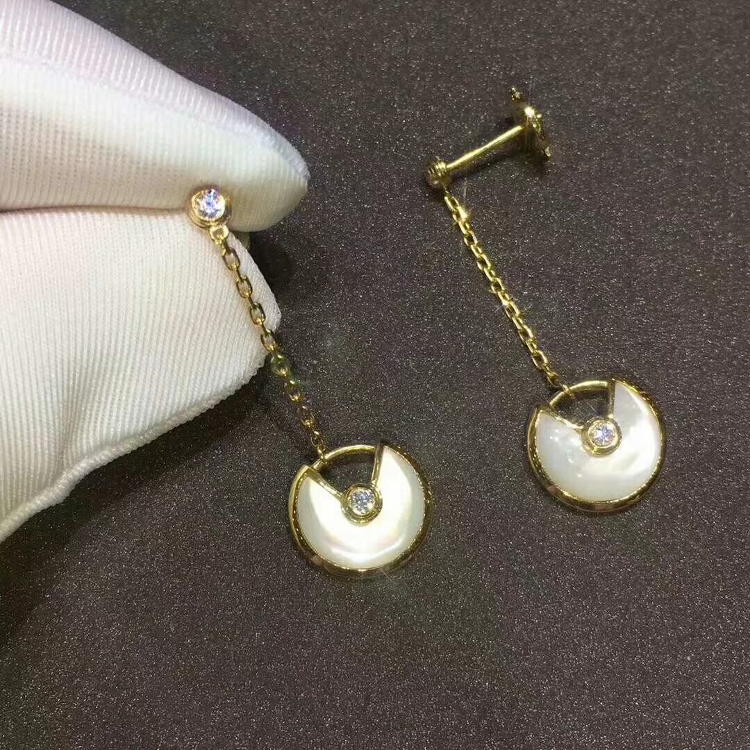 Серьги Amulette de Cartier желтое золото, бриллианты 5