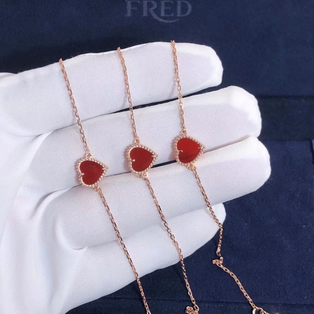 Браслет Van Cleef & Arpels Sweet Alhambra Heart розовое золото, сердолик 5