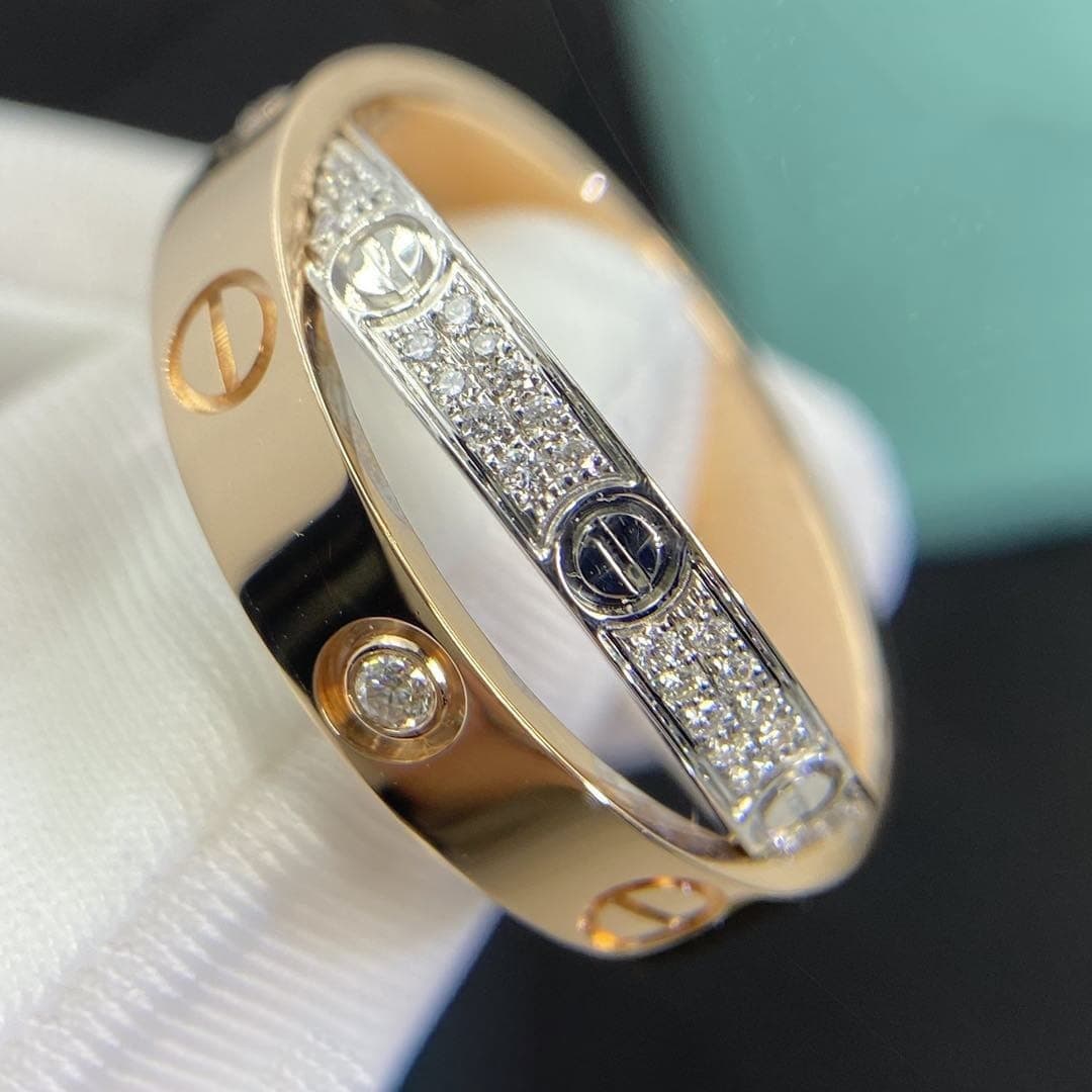Золотое кольцо Cartier Love, 0,1ct 4