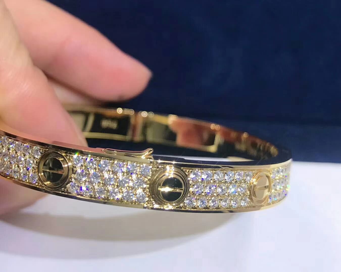 Браслет Cartier Love с бриллиантовым паве 2ct 3