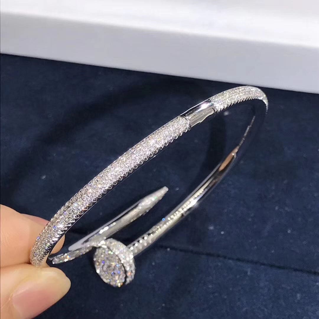 Браслет Cartier Juste un Clou классическая модель белое золото, бриллианты 5