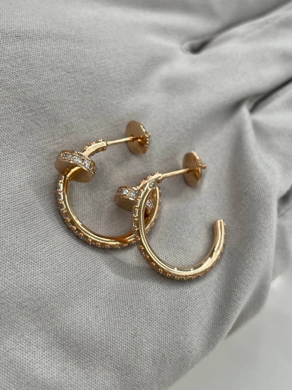 Серьги Cartier Juste un Clou розовое золото, бриллианты 2