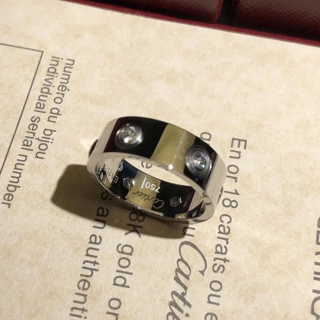 Кольцо Cartier Love, белое золото, 0,43ct 2