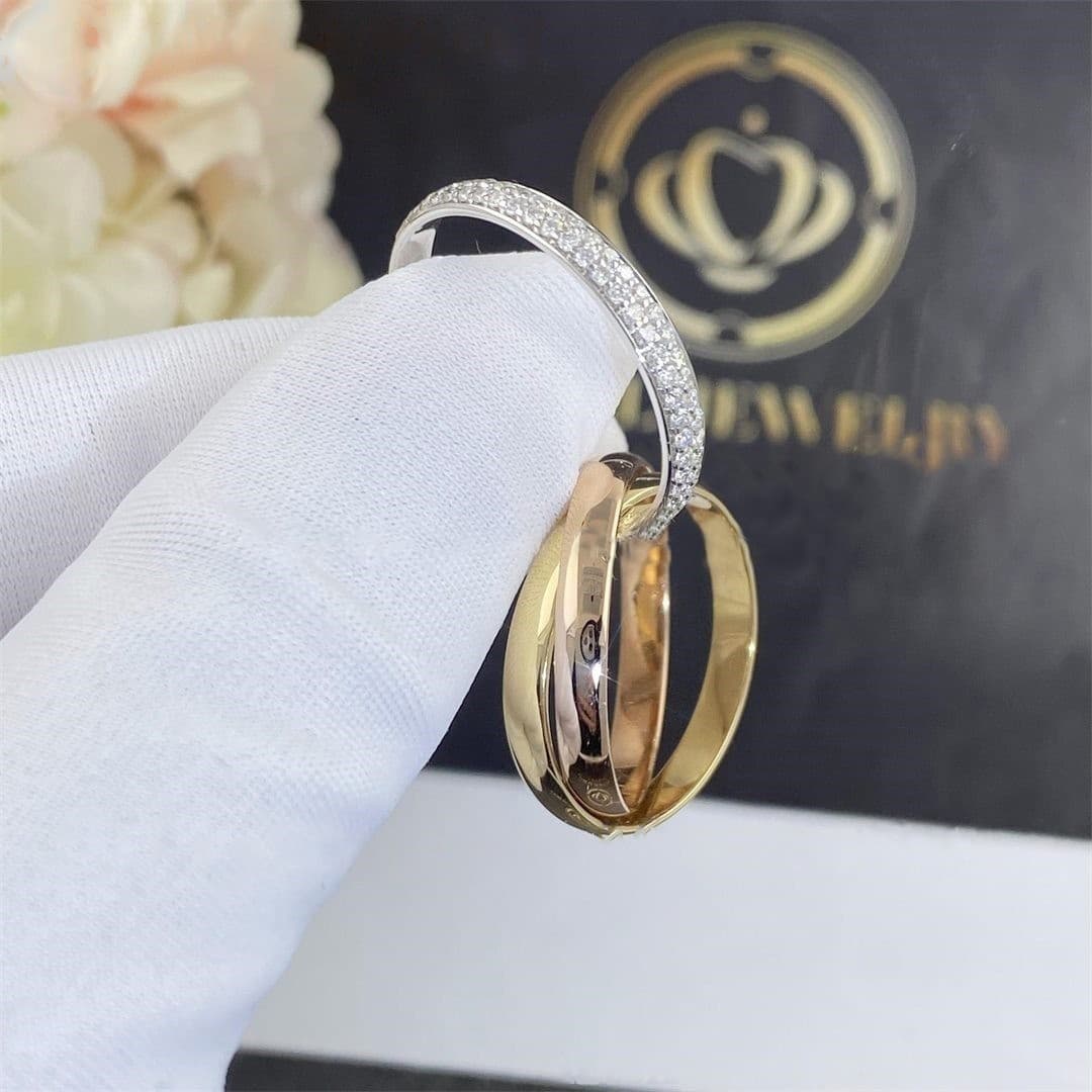 Золотое кольцо Cartier Trinity, маленькая модель, 0,55ct 2
