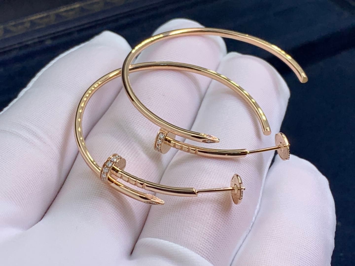 Серьги Cartier Juste Un Clou розовое золото, бриллианты 4