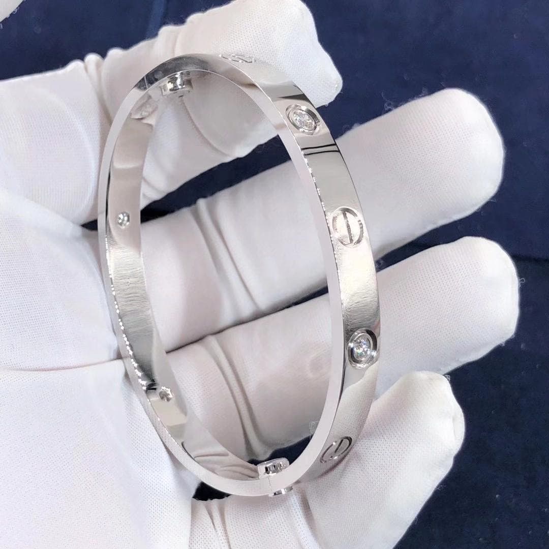 Браслет Cartier Love 4 бриллианта, белое золото 6