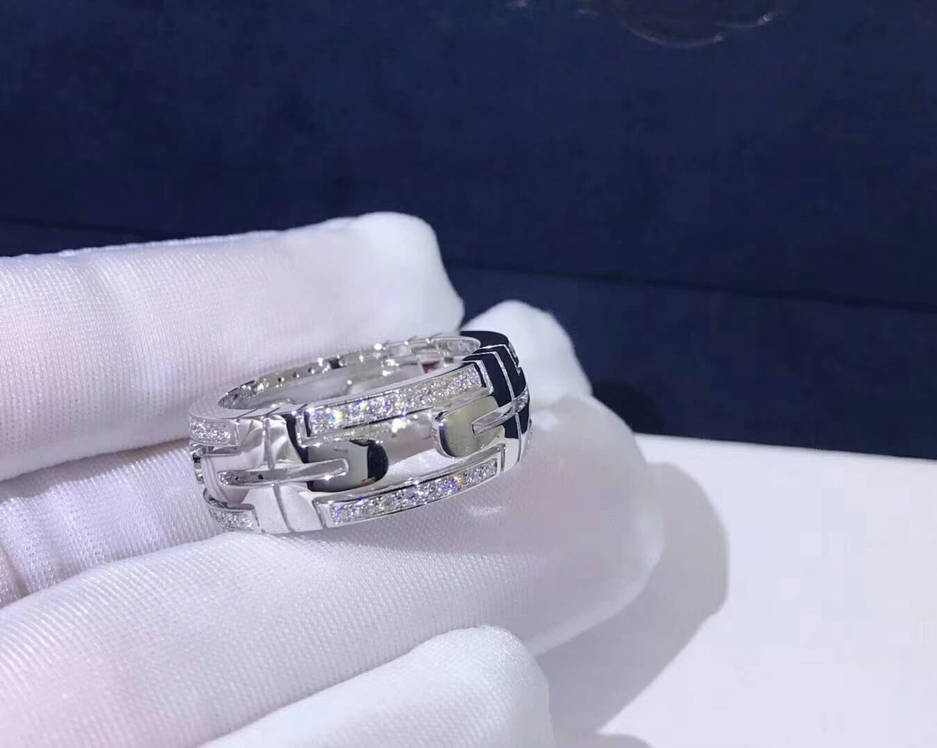 Кольцо Bulgari Parentesi бриллианты, белое золото 5