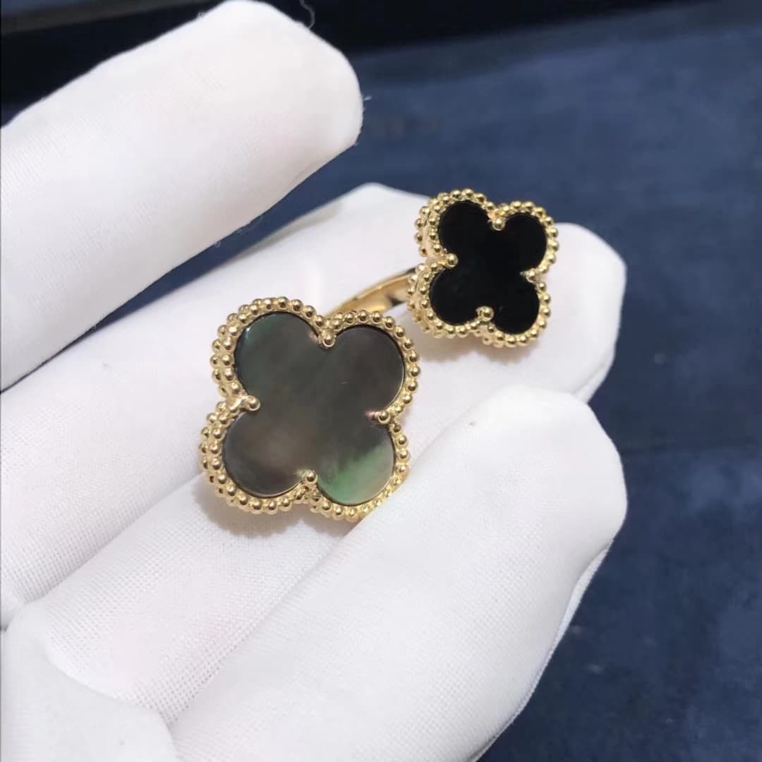 Кольцо Van Cleef и Arpels Alhambra желтое золото, черный оникс, перламутр 3