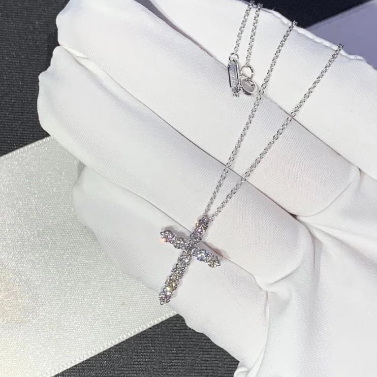 Крестик Tiffany с бриллиантами 1,1ct 1