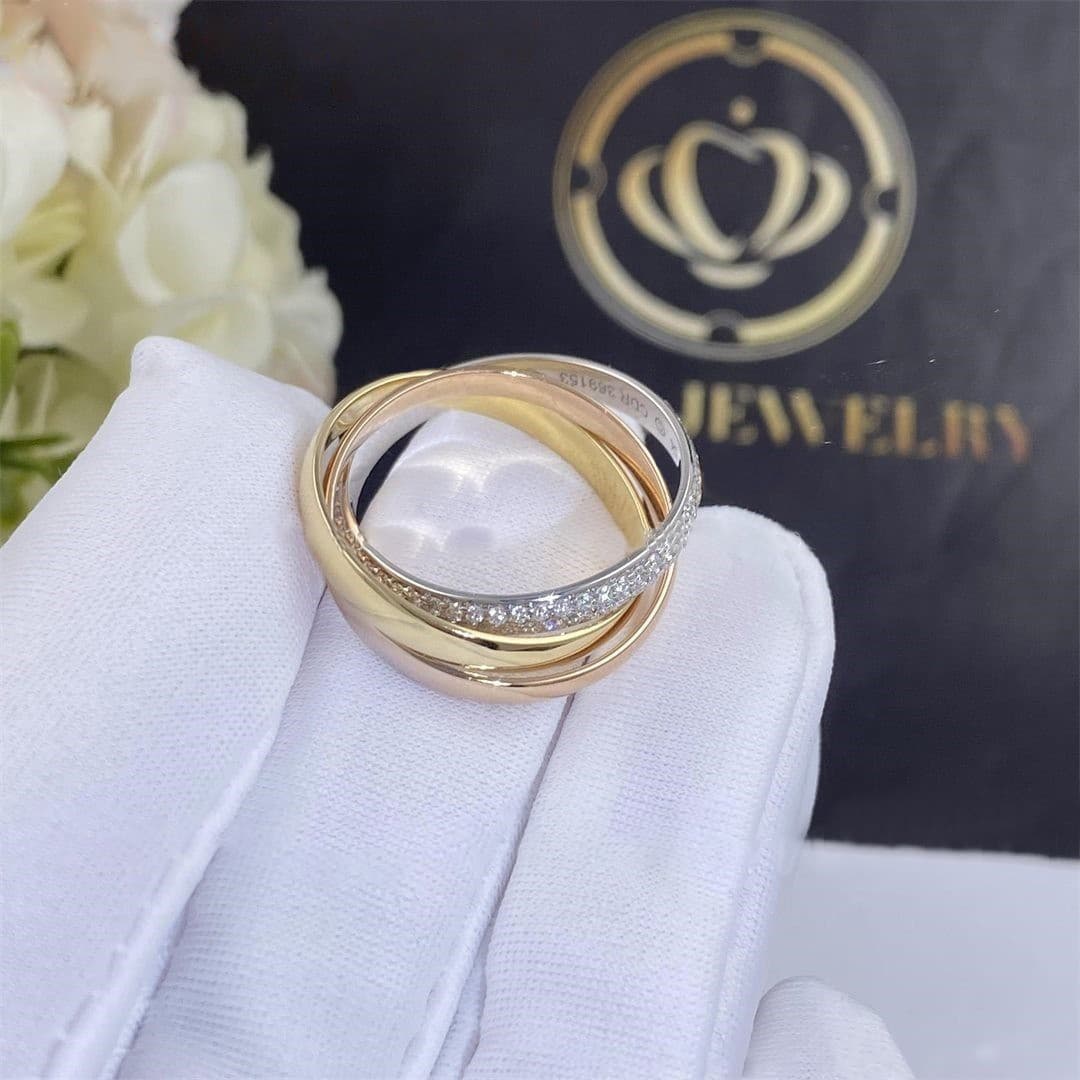 Золотое кольцо Cartier Trinity, маленькая модель, 0,55ct 4