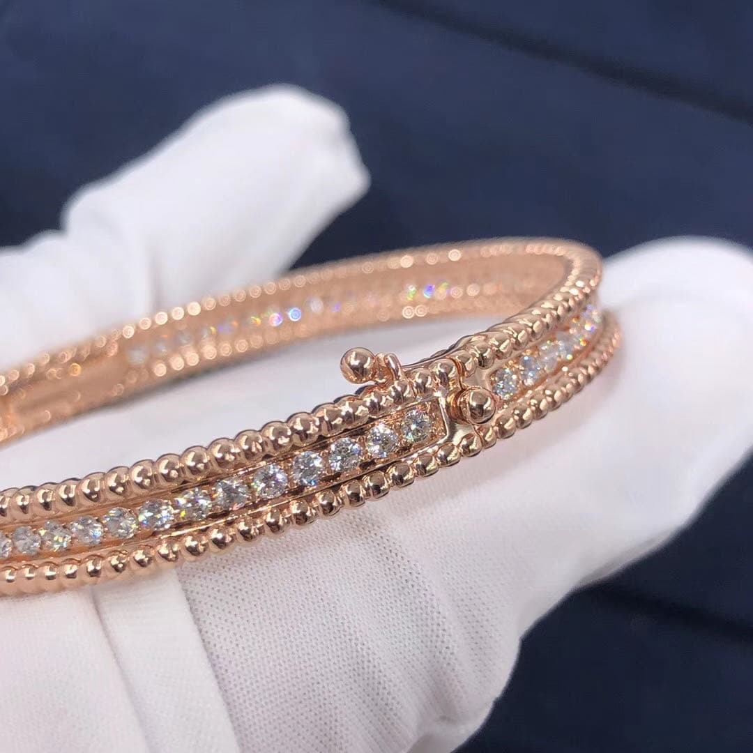 Браслет Van Cleef Perlée Diamonds розовое золото, бриллианты 8
