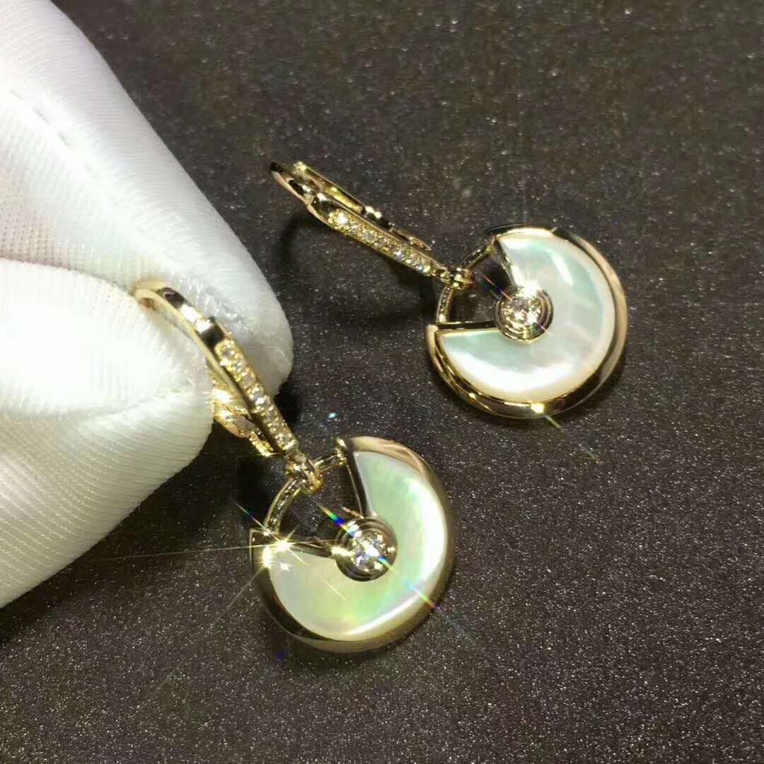 Серьги Amulette de Cartier из желтого золота, 0,19ct 6