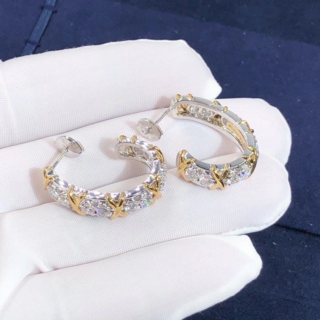 Серьги Tiffany & Co. Jean Schlumberger Twenty Stone бриллианты, платина, желтое золото 1