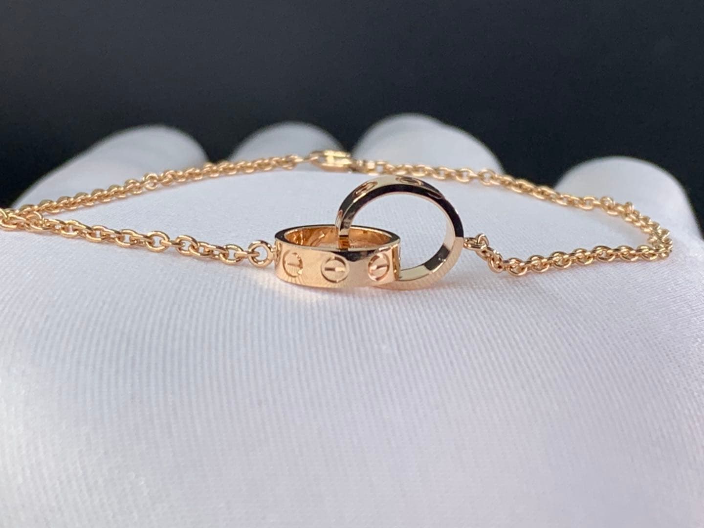 Браслет-цепочка Cartier Love розовое золото 9