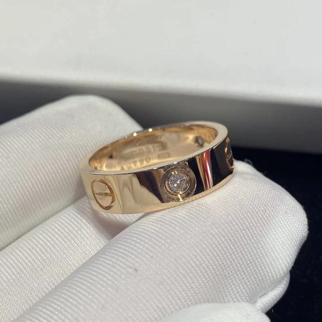 Кольцо Cartier Love 3 бриллианта, желтое золото 4