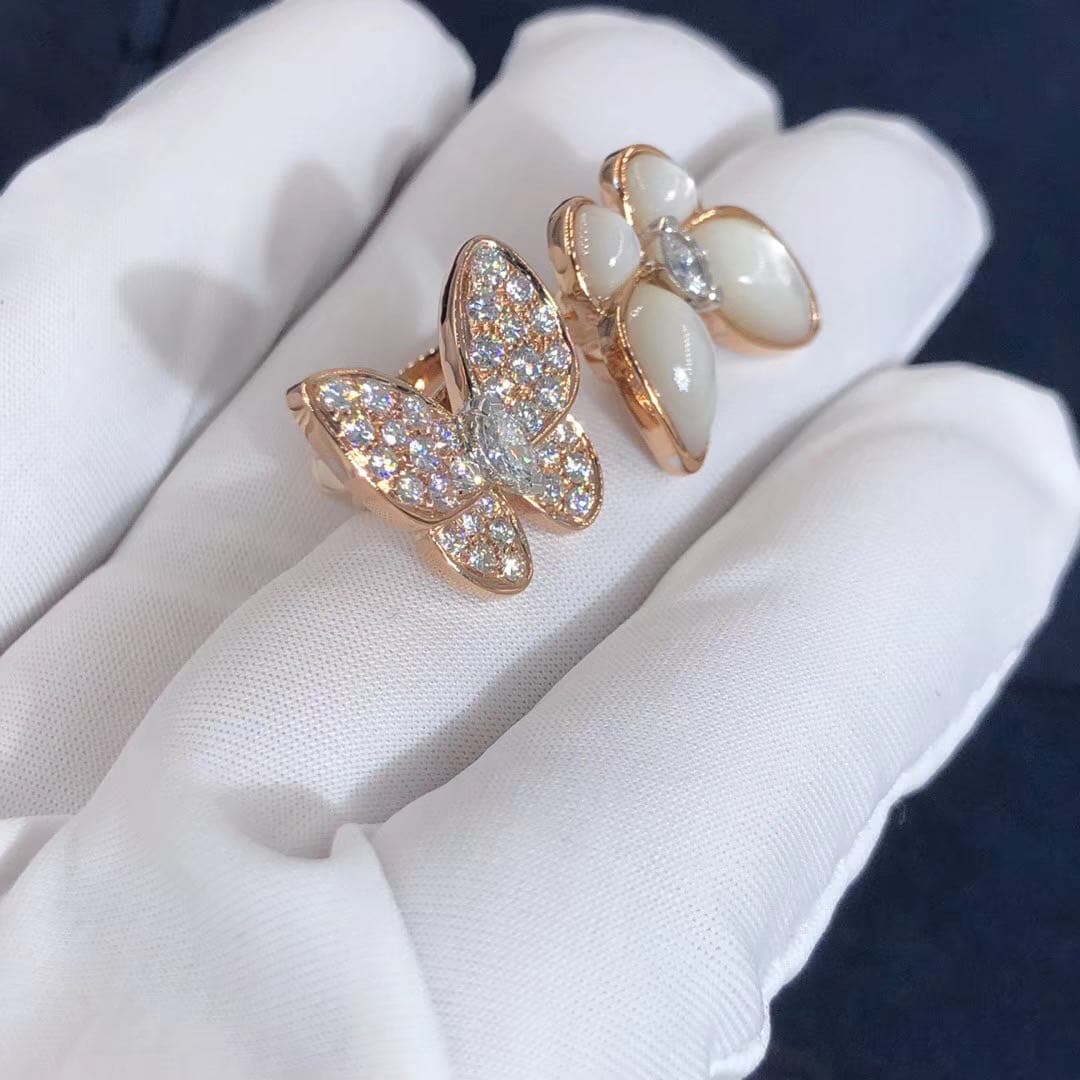 Кольцо Van Cleef & Arpels Two Butterfly розовое золото 4