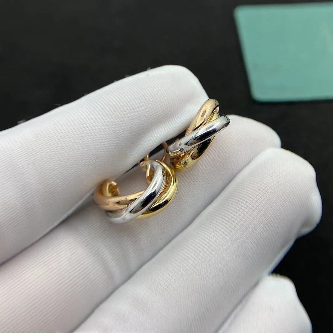 Серьги Cartier Trinity, белое золото 2