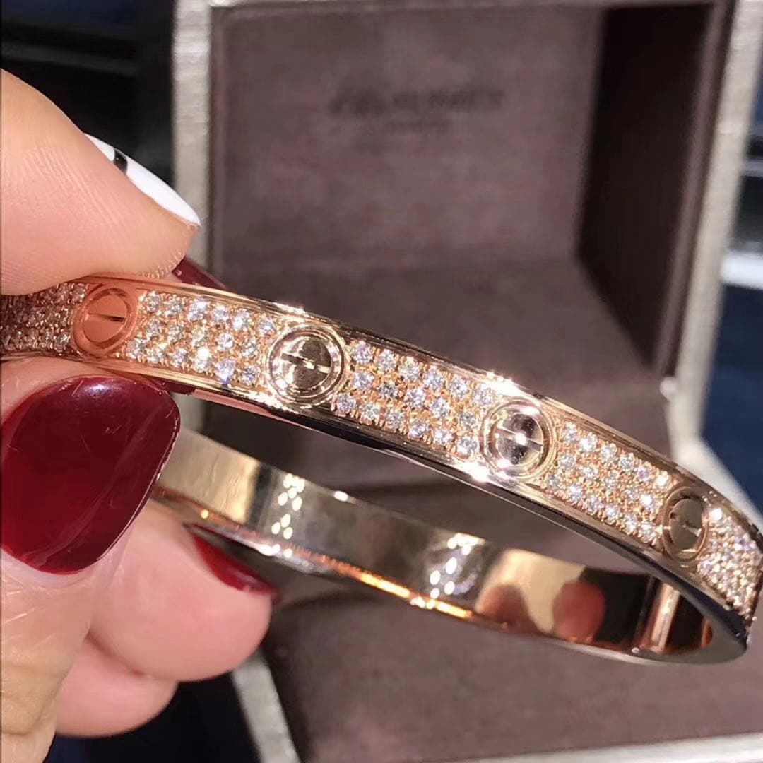 Браслет Cartier Love 204 бриллианта, розовое золото 3