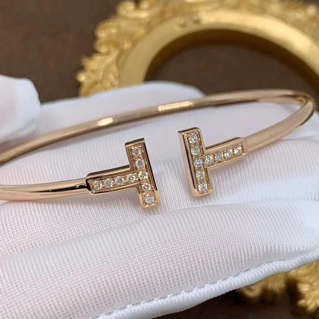 Браслет Tiffany T из золота с бриллиантами, 0,2 ct 1