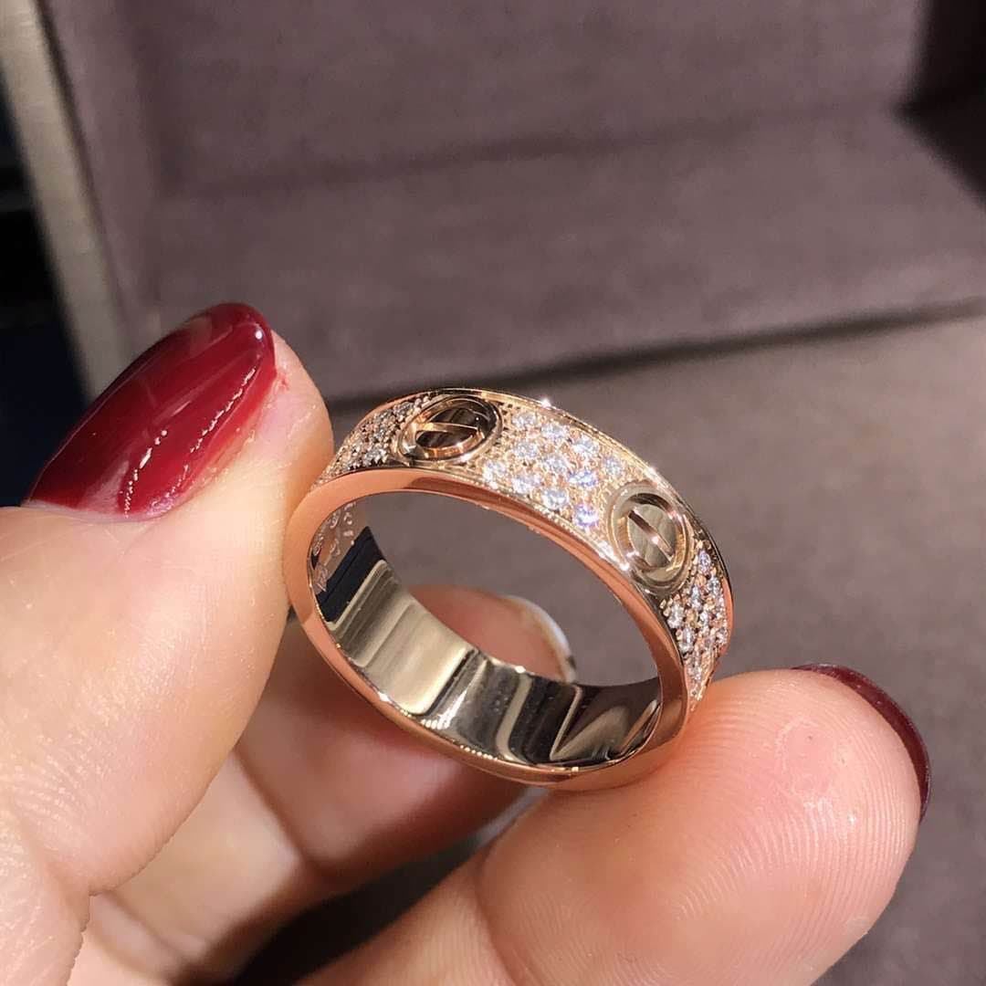 Кольцо Cartier Love желтое золото, бриллианты 2