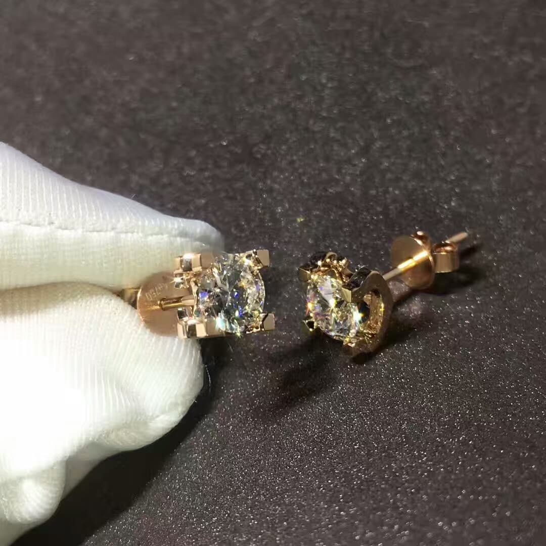 Серьги C DE Cartier из розового золота, 1,09ct 7