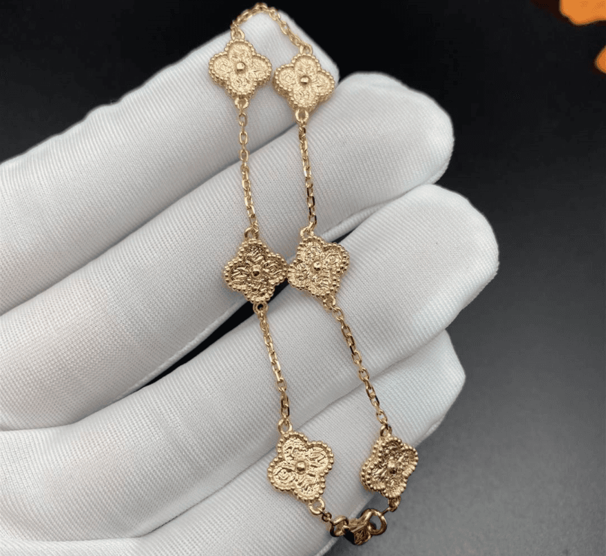 Браслет Van Cleef & Arpels Sweet Alhambra 6 мотивов розовое золото 2