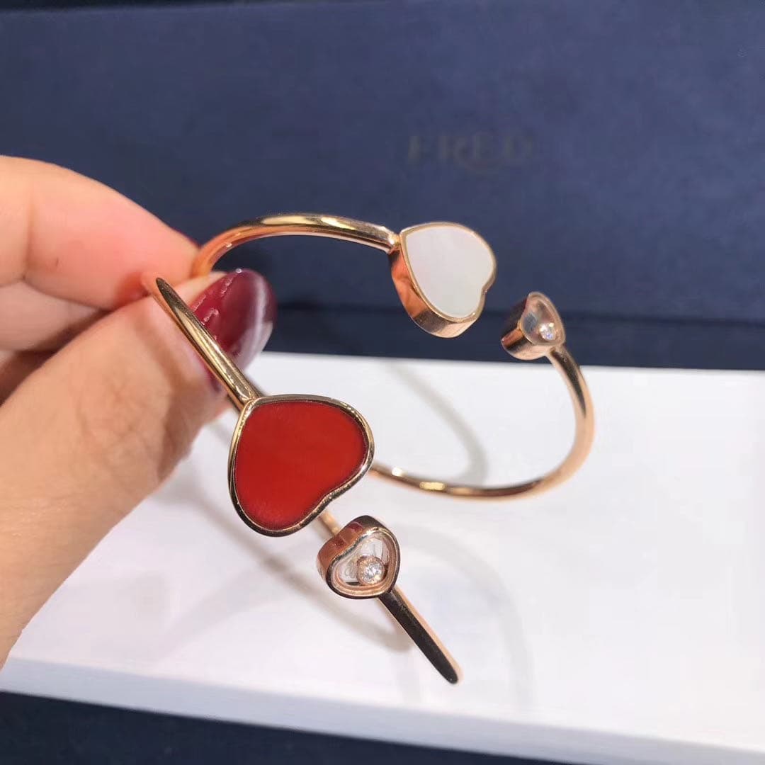 Браслет Chopard Happy Hearts розовое золото, бриллиант 7