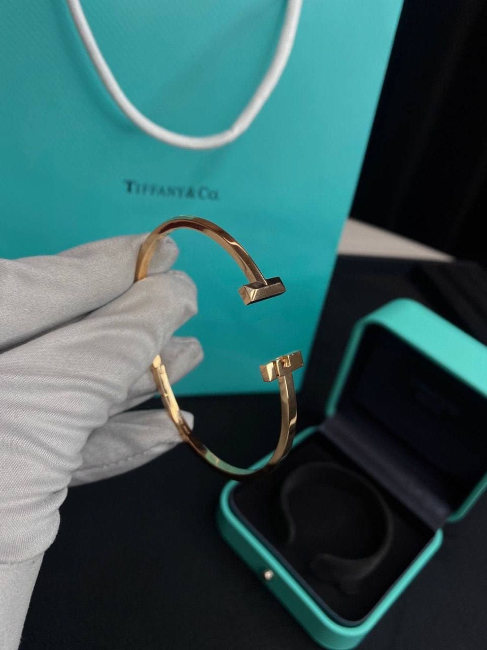 Браслет Tiffany T розовое золото, без бриллиантов 7