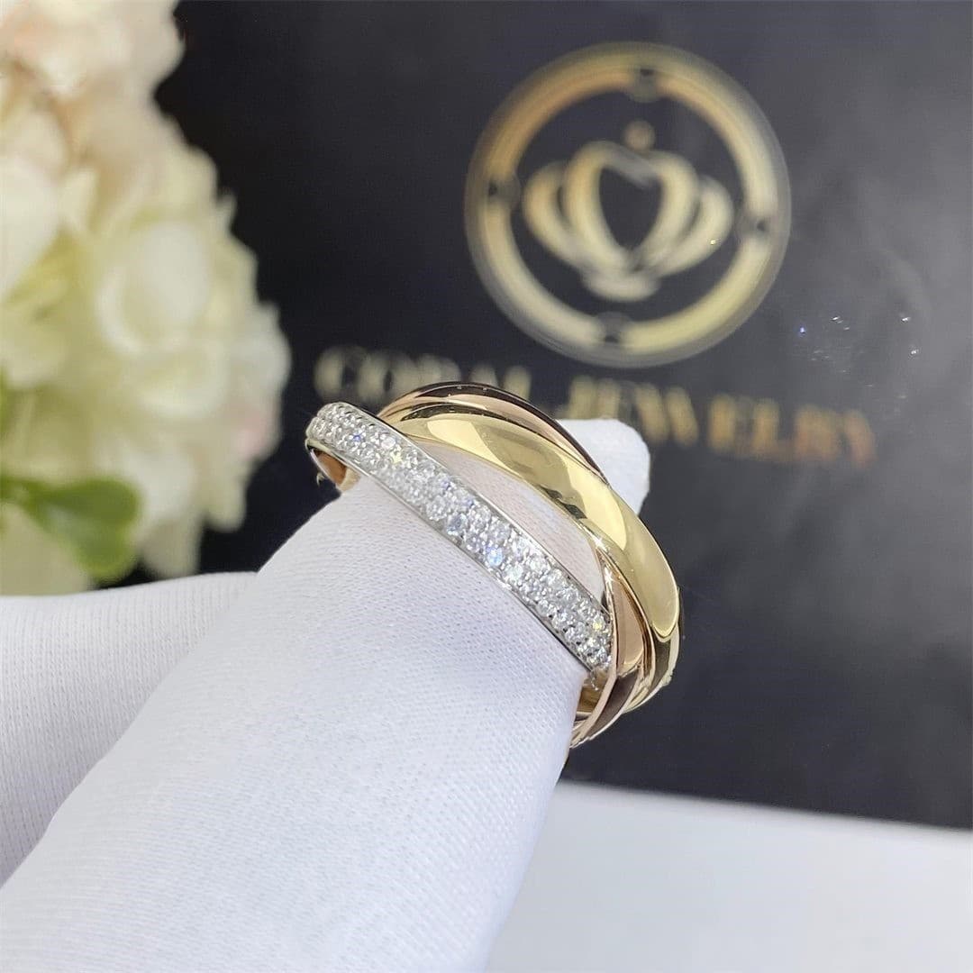 Золотое кольцо Cartier Trinity, маленькая модель, 0,55ct 1