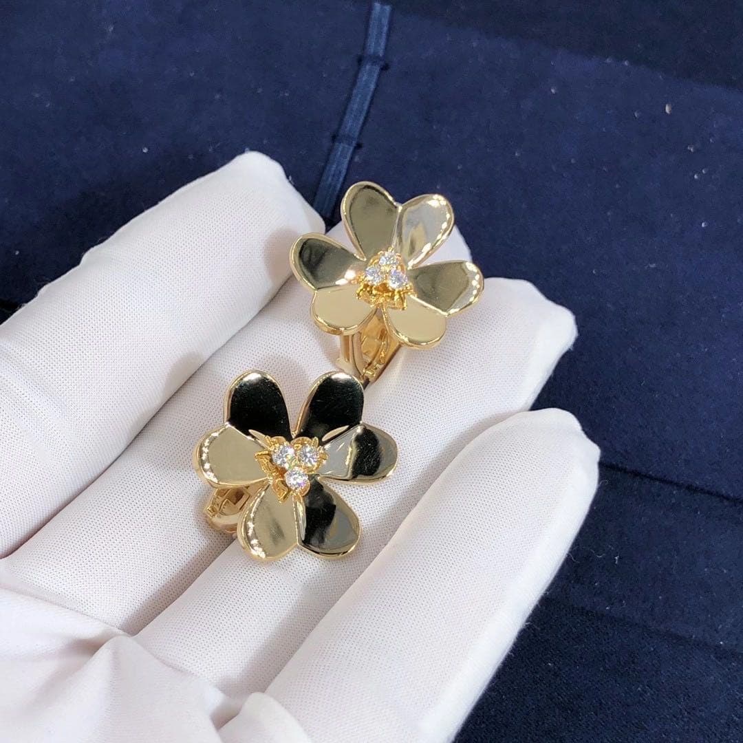 Серьги Van Cleef & Arpels Frivole бриллианты, желтое золото 4