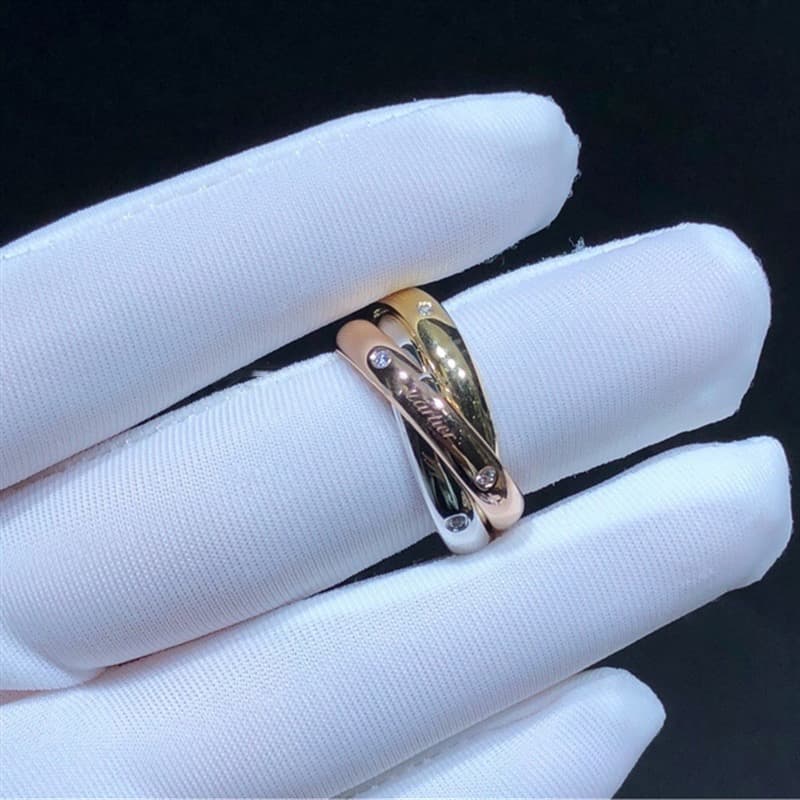 Кольцо Cartier Trinity, золото 585 пробы, 0,19ct 6